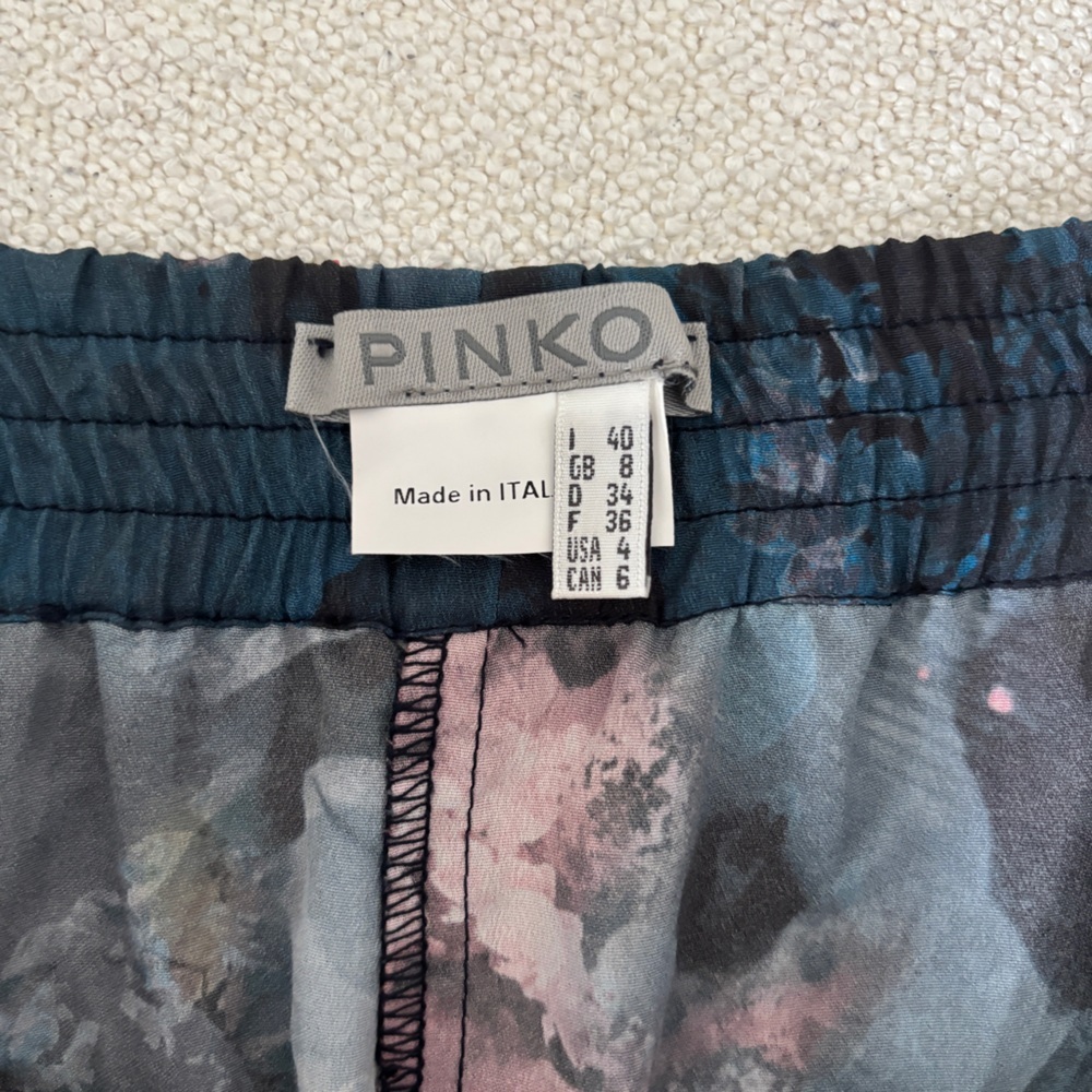 PINKO Blue Floral Athletic Running Lounge pullon Shorts pockets wilderkind Italy - Picture 2 of 5